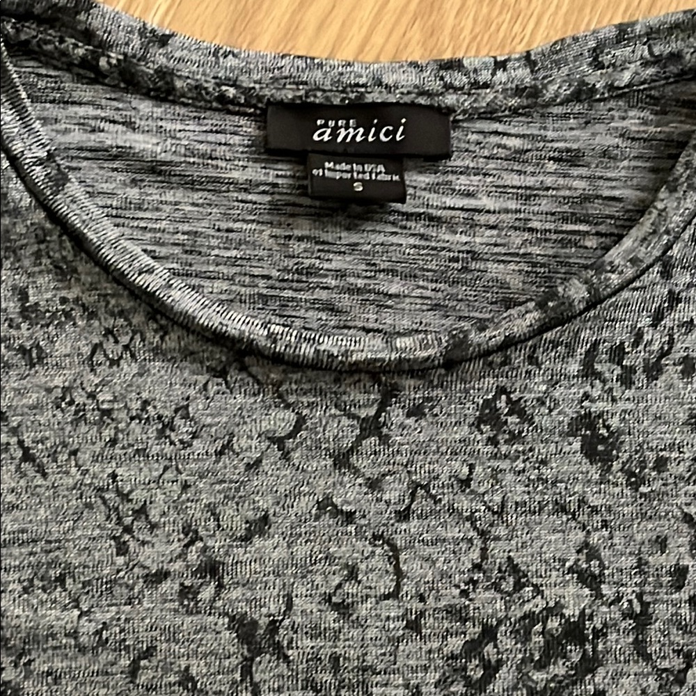 Pure Amici Gray/Silver Long Sleeve Blouse - image 4